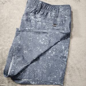 Under Armour Men's 44 Drive Printed Tapered Golf Shorts Blue Camo Geometrical